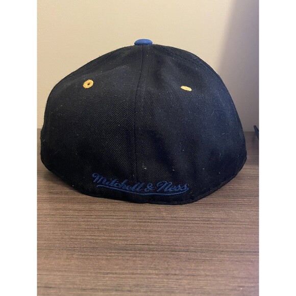 NBA Golden State Warriors Blue/black Fitted 7 Mitchell & Ness Hat - Picture 2 of 3